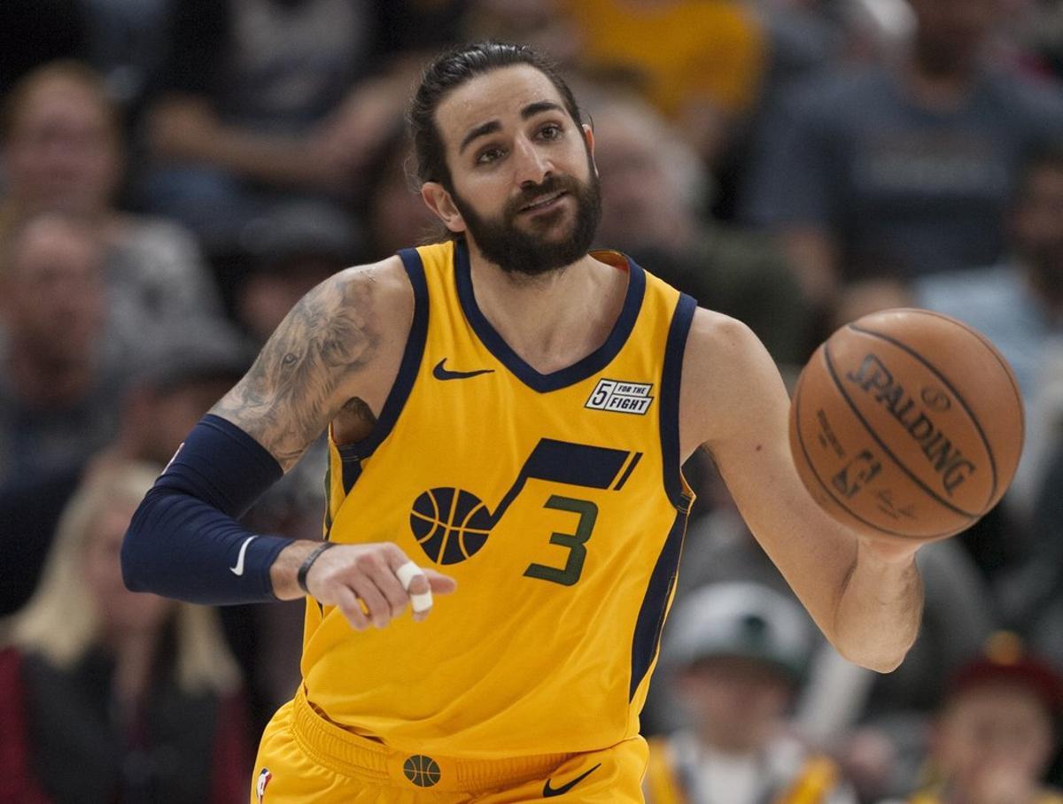 SALT LAKE CITY, UT - FEBRUARY 6: Ricky Rubio #3 of the Utah Jazz brings the ball up the court against the Phoenix Suns during their game at the Vivint Smart Home Arena on February 6, 2019 in Salt Lake City , Utah. NOTE TO USER: User expressly acknowledges and agrees that, by downloading and or using this photograph, User is consenting to the terms and conditions of the Getty Images License Agreement. Chris Gardner/Getty Images/AFP SALT LAKE CITY, UT - FEBRUARY 6: Ricky Rubio #3 of the Utah Jazz brings the ball up the court against the Phoenix Suns during their game at the Vivint Smart Home Arena on February 6, 2019 in Salt Lake City , Utah. NOTE TO USER: User expressly acknowledges and agrees that, by downloading and or using this photograph, User is consenting to the terms and conditions of the Getty Images License Agreement. Chris Gardner/Getty Images/AFP