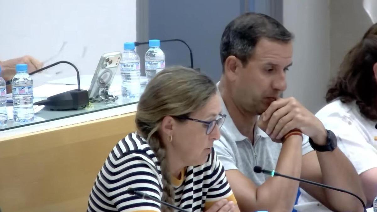 Pilar Aparicio, edil de Siempre Don Benito, durante un pleno.