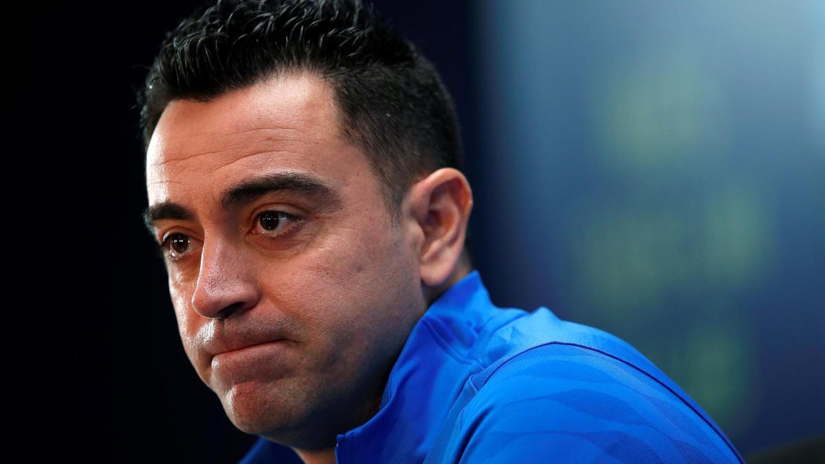 Xavi Hernández, Trainer von FC Barcelona, am 1.1. auf einer Pressekonferenz.