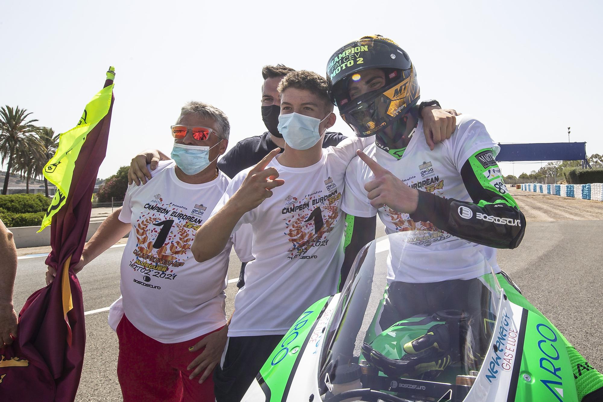 Fermín Aldeguer, campeón de Europa de Moto2 de la mano de Héctor Faubel