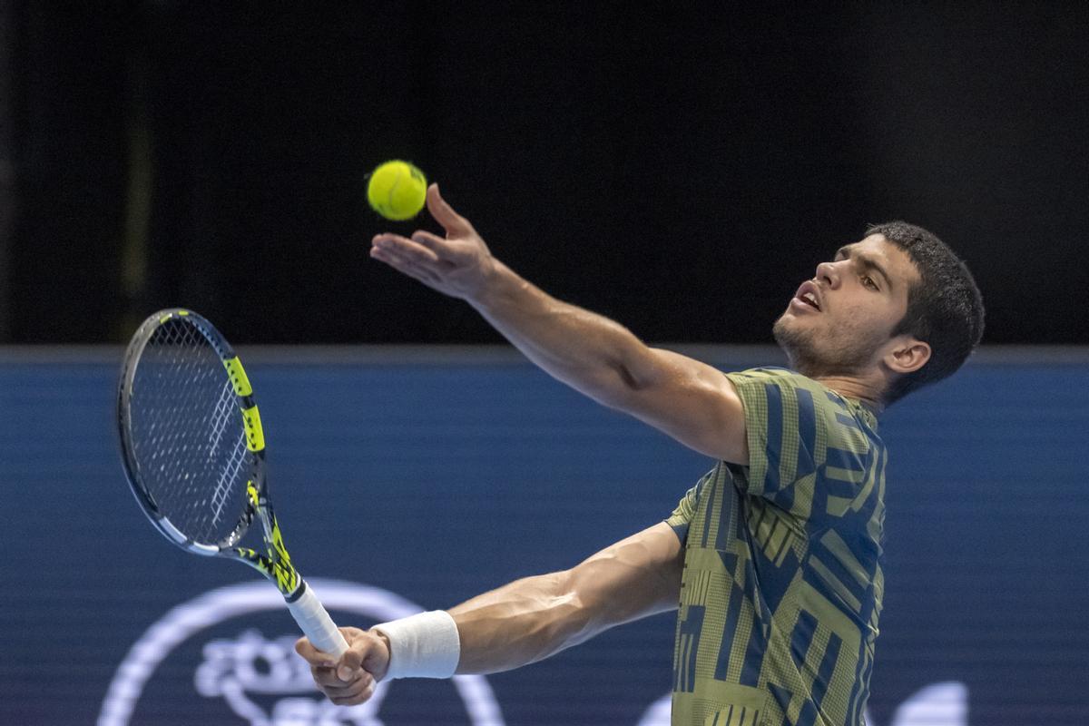 Carlos Alcaraz, en su partido de primera ronda ante Jack Draper