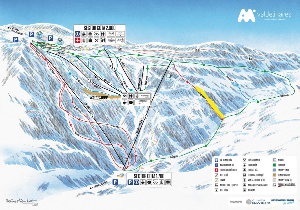 Plano de las pistas de Valdelinares.