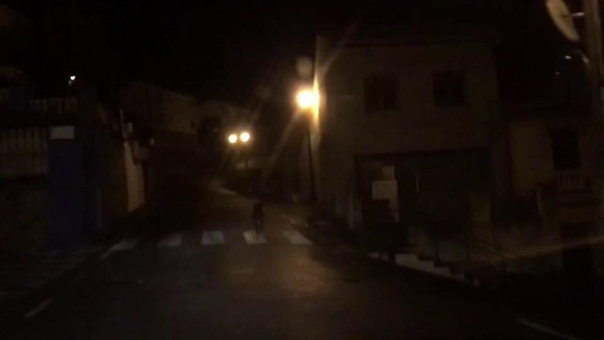 Un jabalí corre por las calles de San Esteban de Pravia