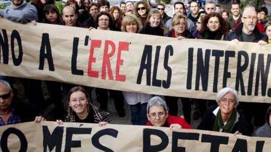 Protesta reciente del profesorado interino en la provincia.