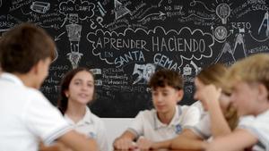 Alumnos del colegio madrileño Santa Gema Galgani, cuyos resultados obtenidos en una evaluación homologada con los criterios de PISA les sitúan a la altura de Japón, Corea del Sur o Estonia.