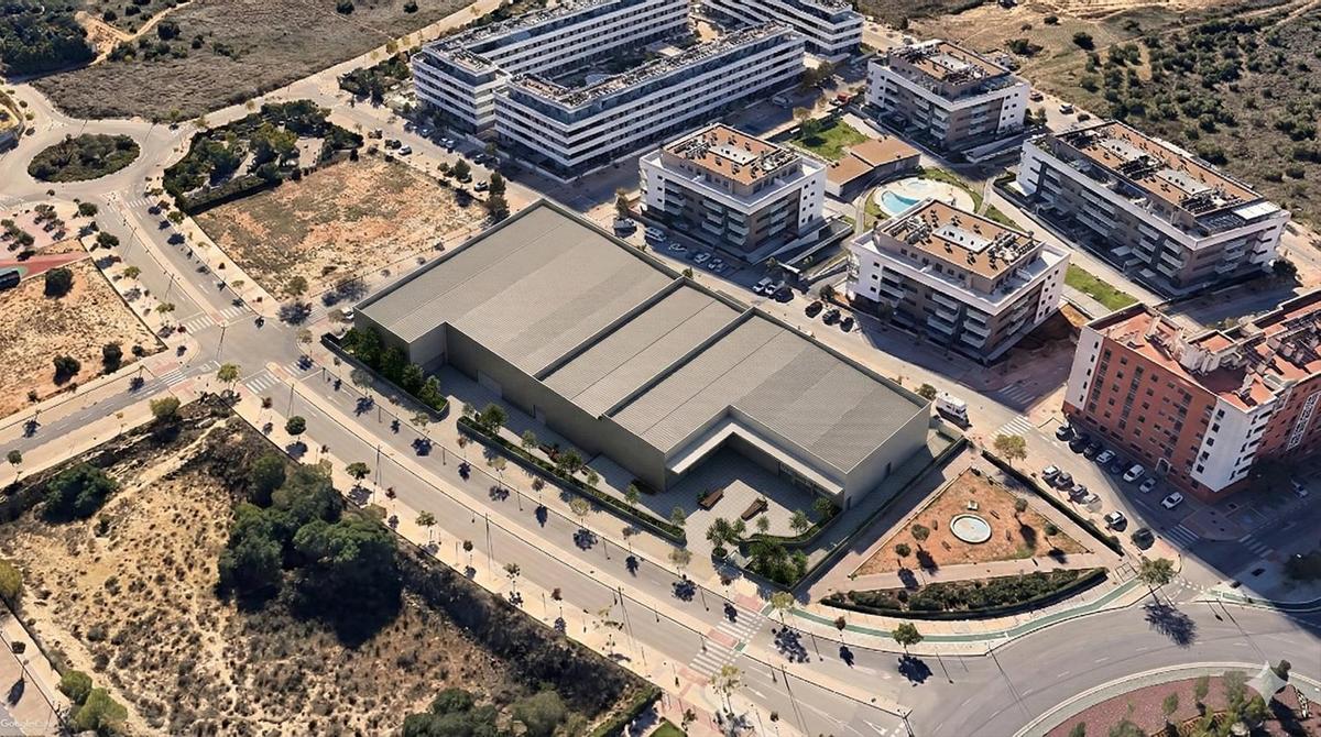 Recreación del nuevo parque comercial del Nuevo Bulevar en Mairena del Aljarafe.