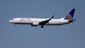BURLINGAME, CALIFORNIA - MARCH 13: A United Airlines Boeing 737 Max 9 aircraft lands at San Francisco International Airport on March 13, 2019 in Burlingame, California. The United States has followed countries around the world and has grounded all Boeing 737 Max aircraft following a crash of an Ethiopia Airlines 737 Max 8.   Justin Sullivan/Getty Images/AFP
