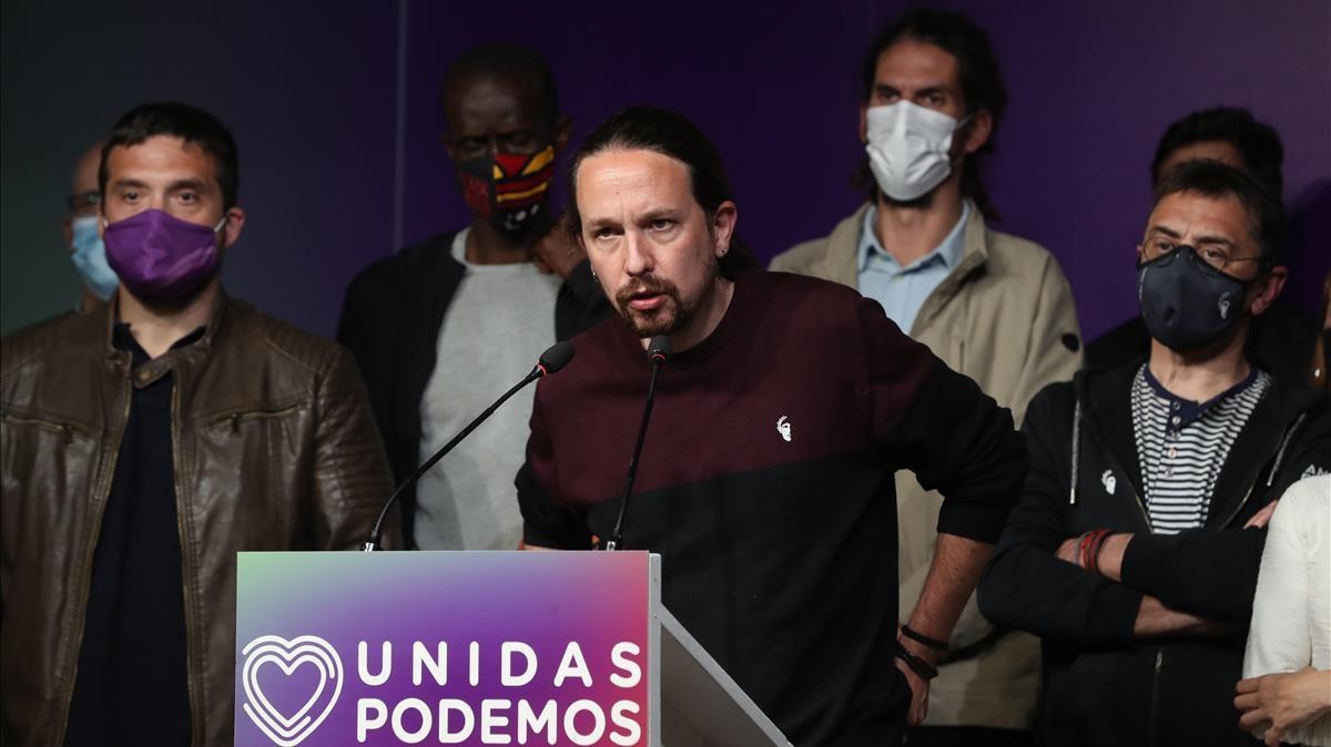El lider de Unidas Podemos  Pablo Iglesias  