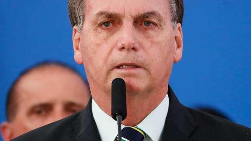 El presidente de Brasil, Jair Bolsonaro, ayer. // Efe