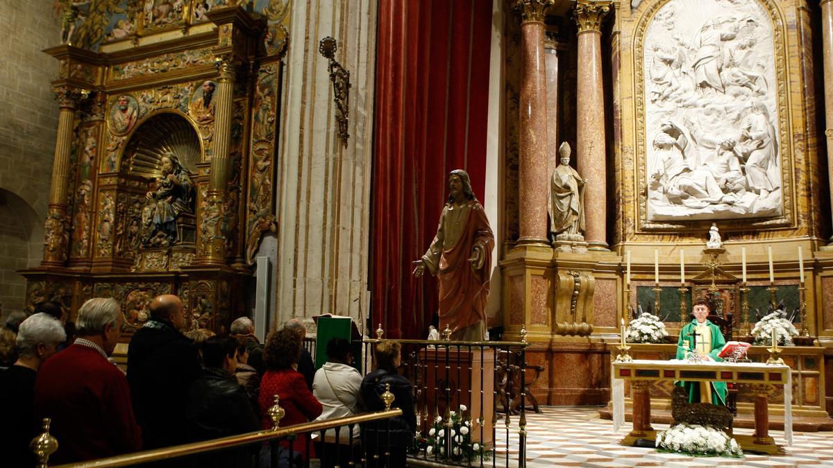 La imagen  de Jesús de Luz y Vida, en un acto en la Catedral