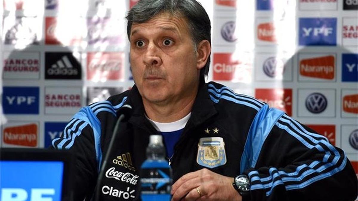 Martino, durante su rueda de prensa con Argentina