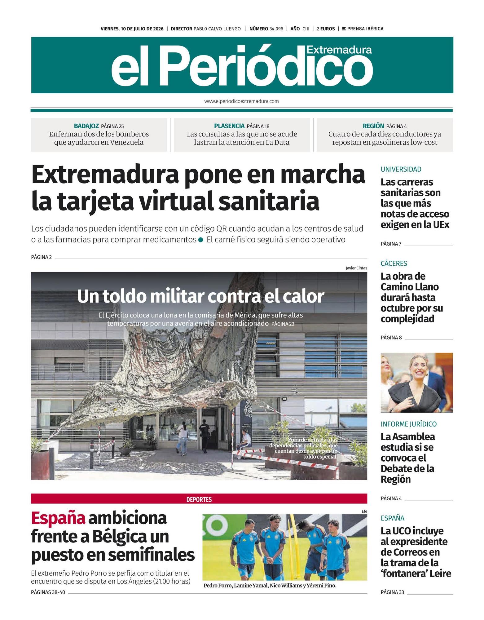 Consulta la portada correspondiente al día 10 de julio de 2026
