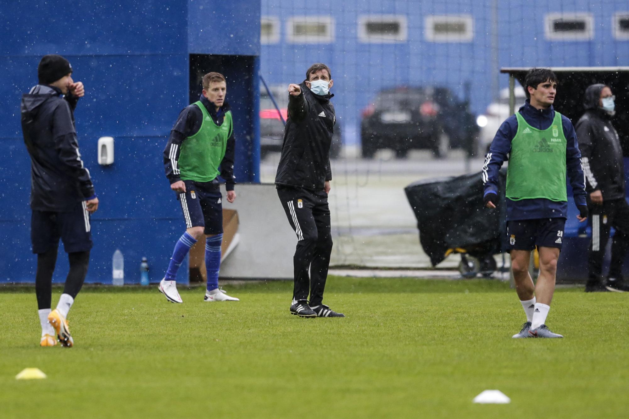 Entrenamiento del Oviedo tras empatar ante el Alcorcón