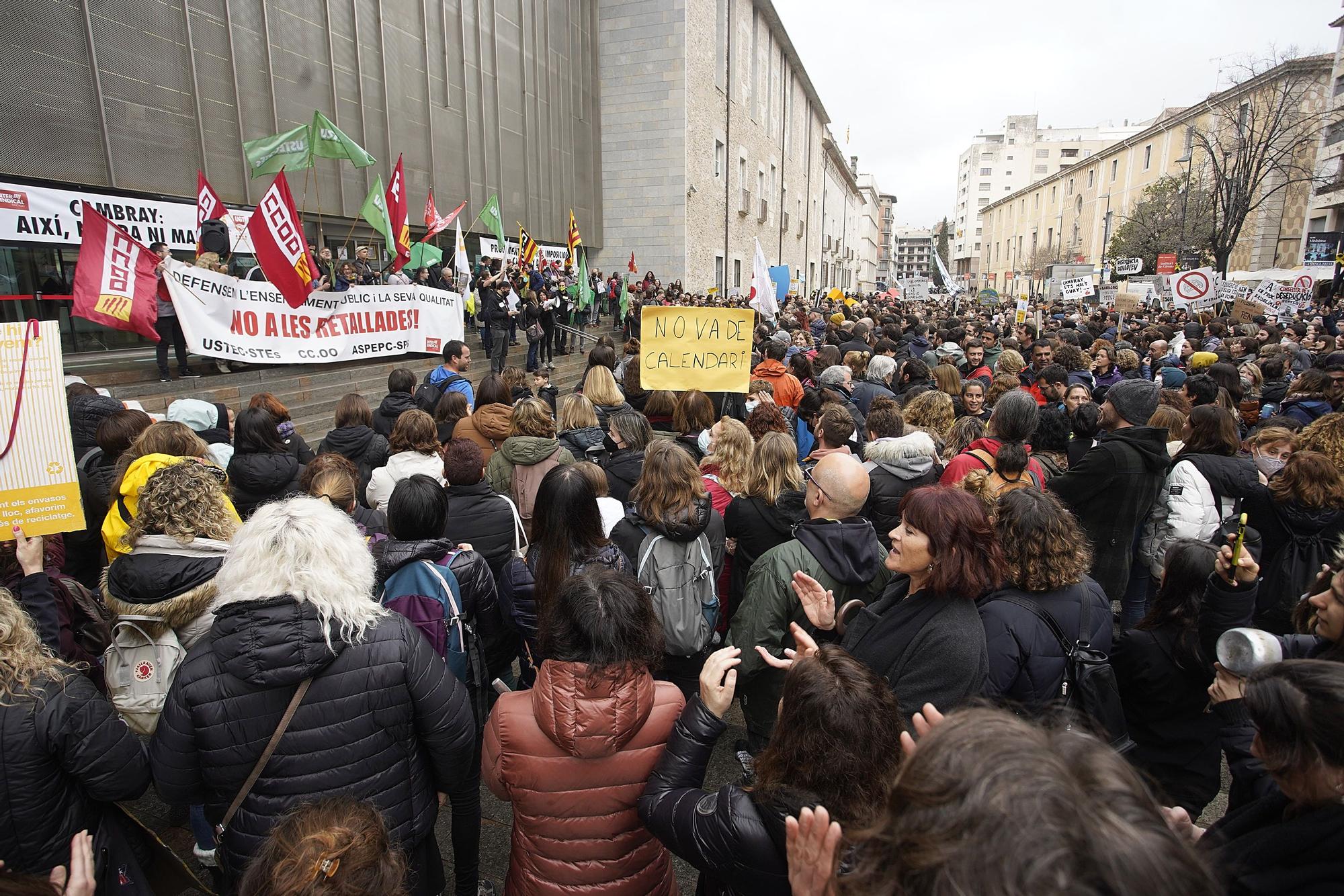 Manifestació del professorat en contra del Departament d&#039;Educació a Girona