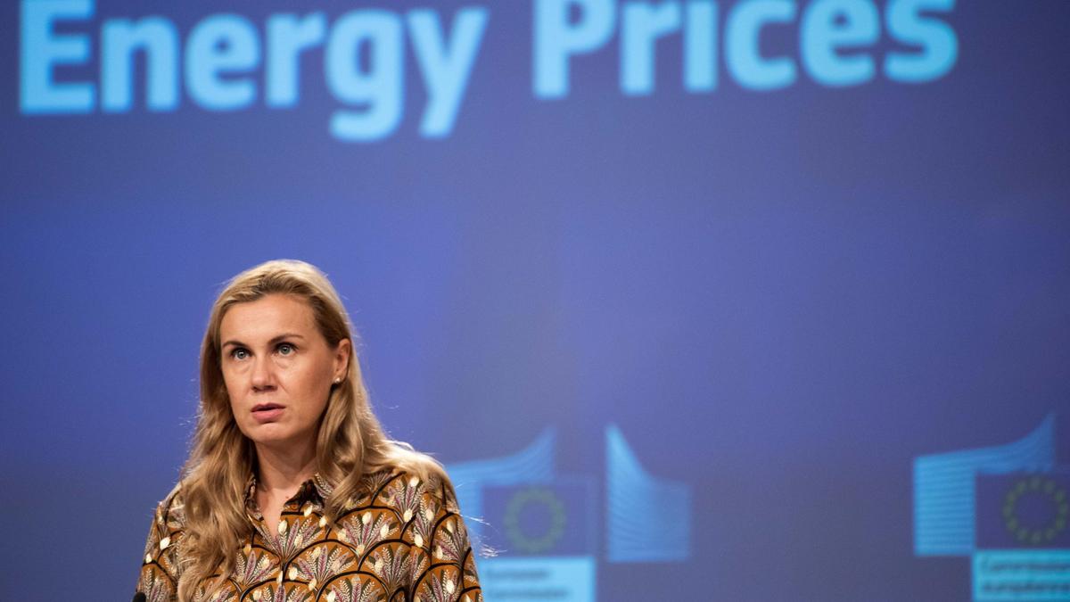L'eurocomissària d'Energia, Kadri Simson, durant una roda de premsa