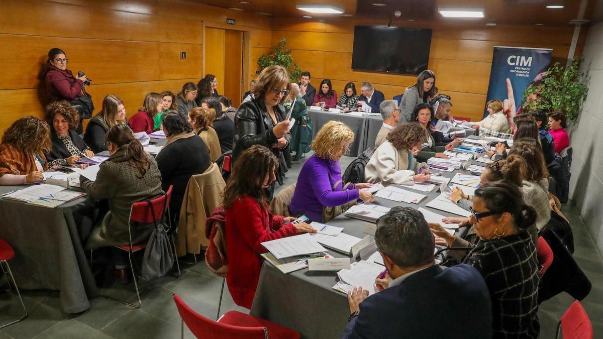 Asistentes a la mesa comarcal sobre violencia de género.