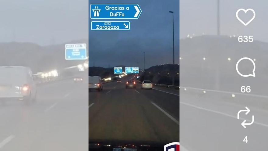 La temeridad de un conductor que casi acaba en accidente por la Z-40 de Zaragoza: "Lo de adelantar por la derecha..."