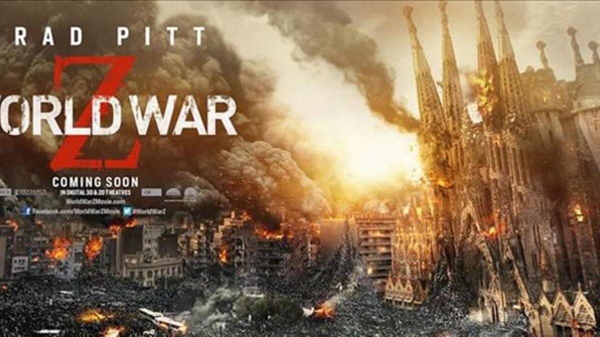 Cartel de la pelicula 'World War Z' en el que aparece la Sagrada Família