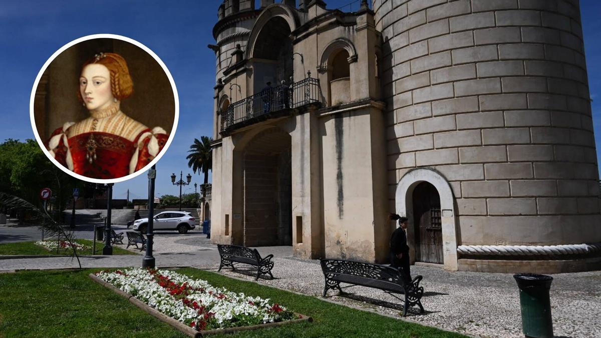 El servicio de Parques y Jardines ha creado con plantas la Cruz de Borgoña en las inmediaciones de Puerta de Palmas.