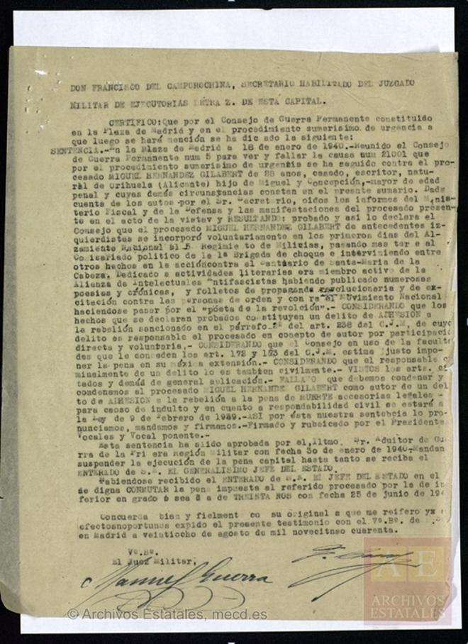 Miguel Hernández y su entorno de la cárcel de Alicante