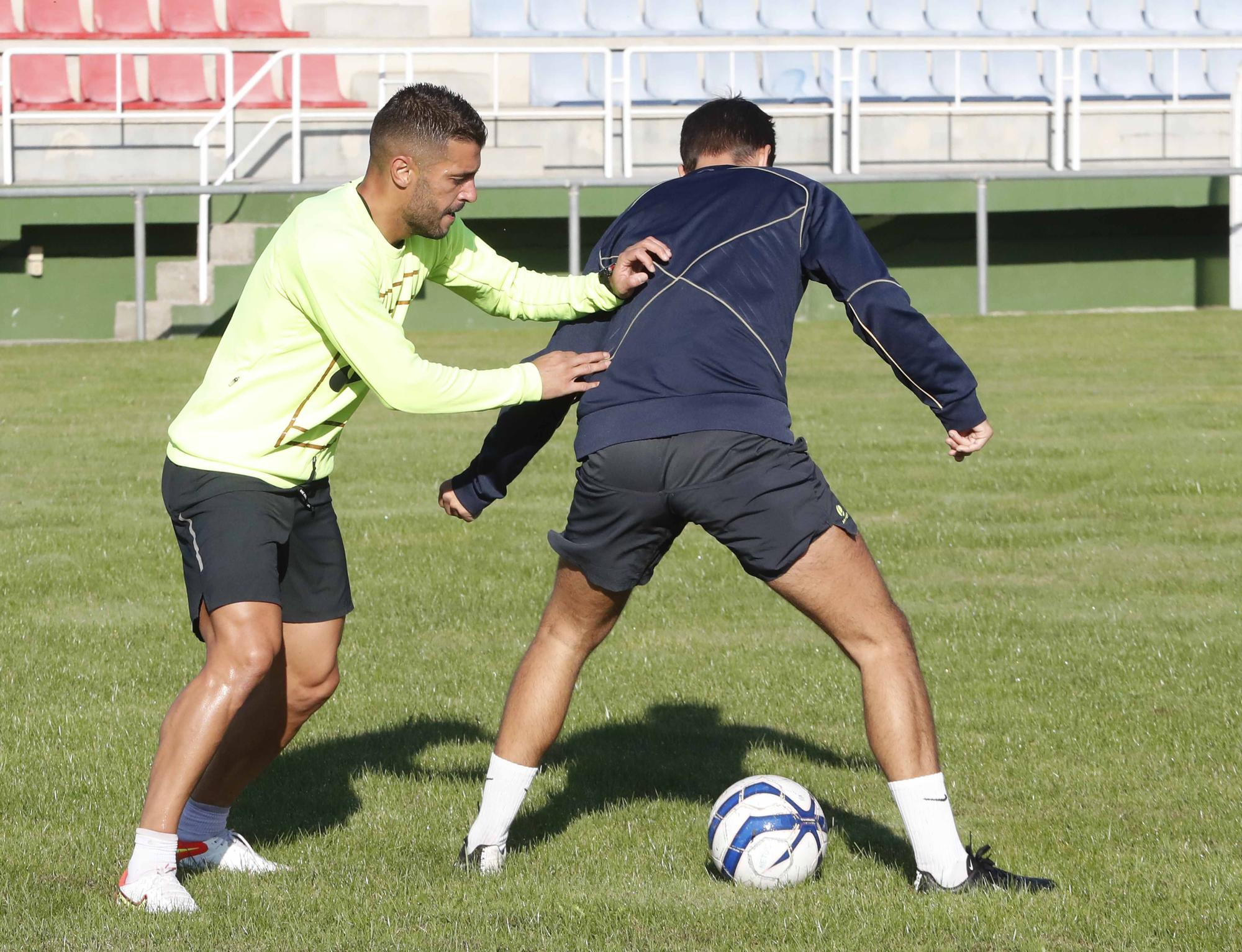 Falque, durante el entrenamiento de ayer.