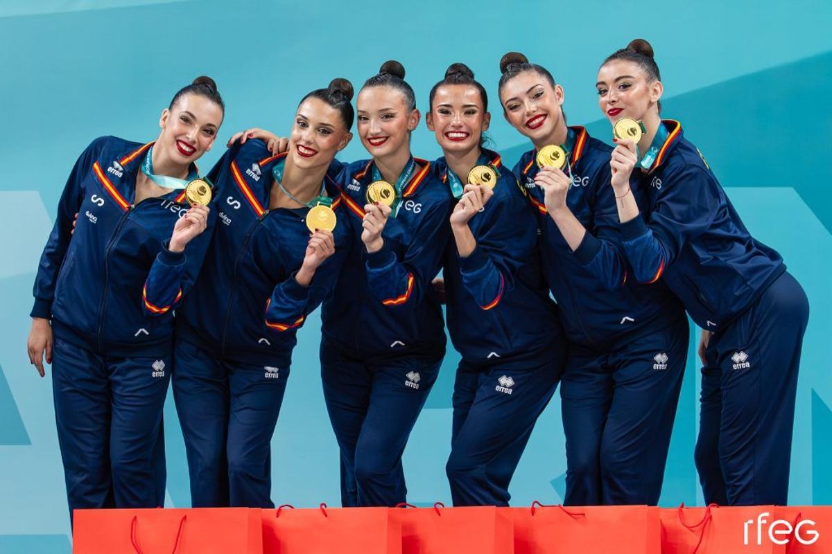 Espana revalida el titulo de Campeona de Europa de gimnasia ritmica.