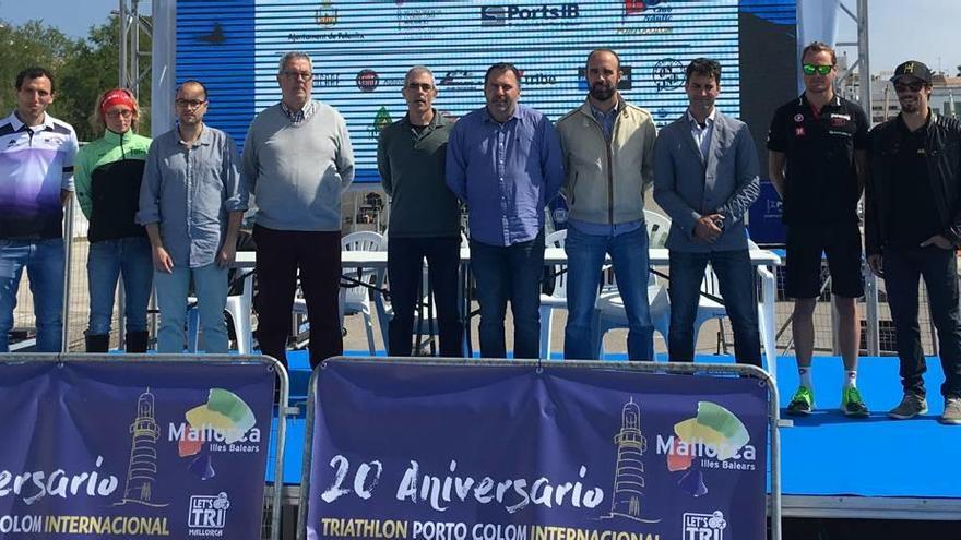 La vigésima edición del triatlón se presentó ayer en el Club Nàutic de Portocolom.