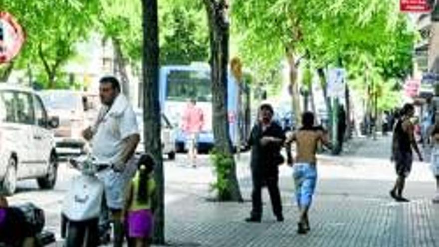 Pelea multitudinaria por unas gafas de sol en Palma de Mallorca