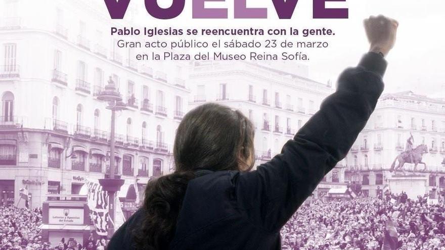 El cartel que anuncia el regreso de Iglesias.