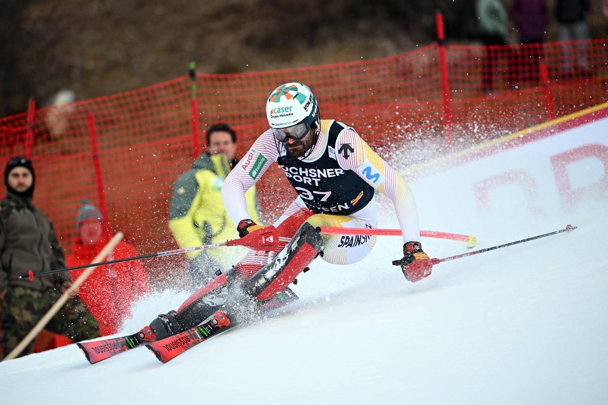 Quim Salarich, durant la seva actuació d'enguany a la cursa de Wengen, a Suïssa