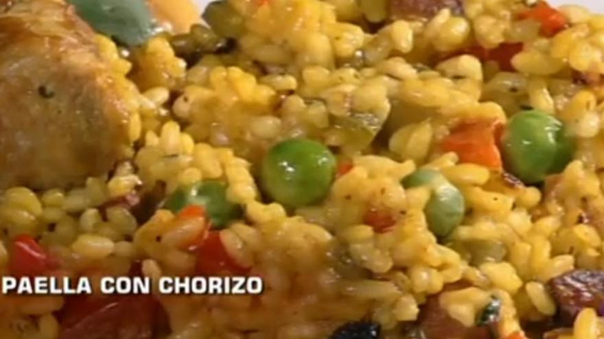 Paella con chorizo elaborada por Víctor en Masterchef