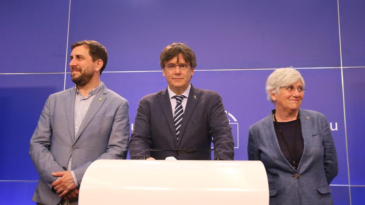 Carles Puigdemont, Toni Comín i Clara Ponsatí, en una imatge d&#039;arxiu