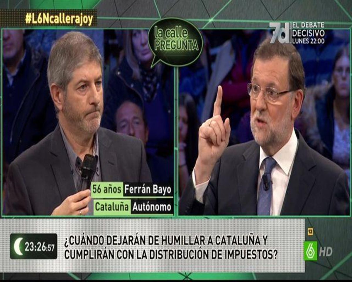 Ferran Bayo, de Barcelona, va interpel·lar Rajoy (‘La Sexta noche’).