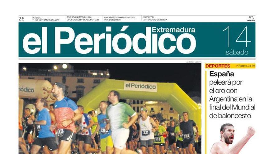 Esta es la portada de EL PERIÓDICO EXTREMADURA correspondiente al día 14 de septiembre del 2019