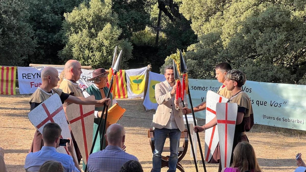 Recreación histórica del juramento de los Fueros de Sobrarbe.