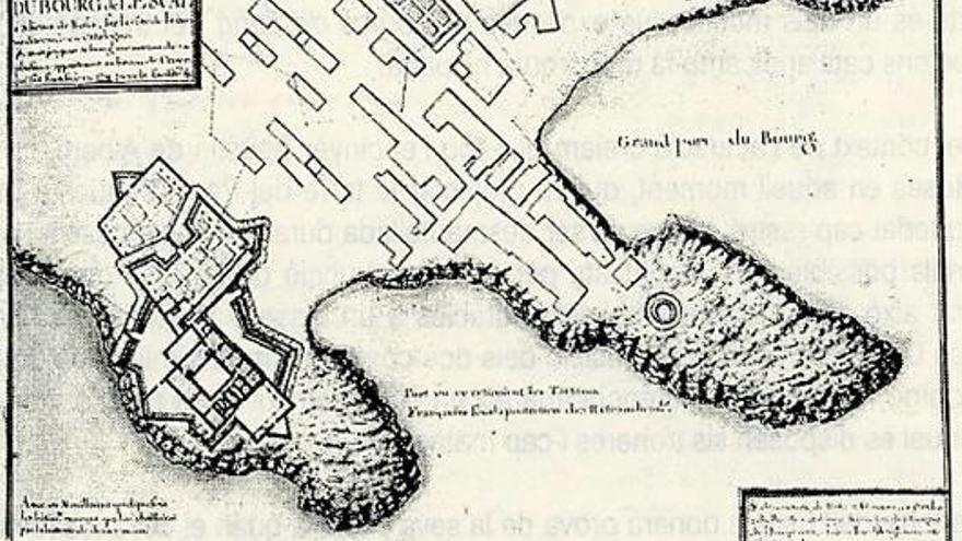 Plànol del 1711 d&#039;ubicació.