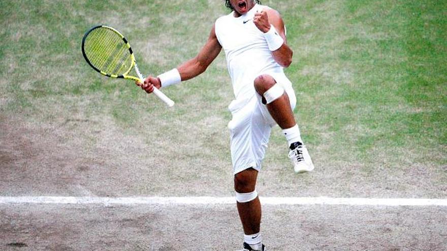 Nadal celebrando el triunfo.