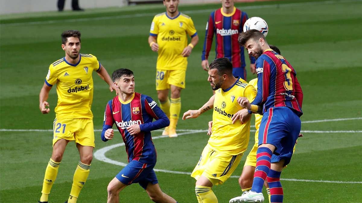 Piqué, durante el partido