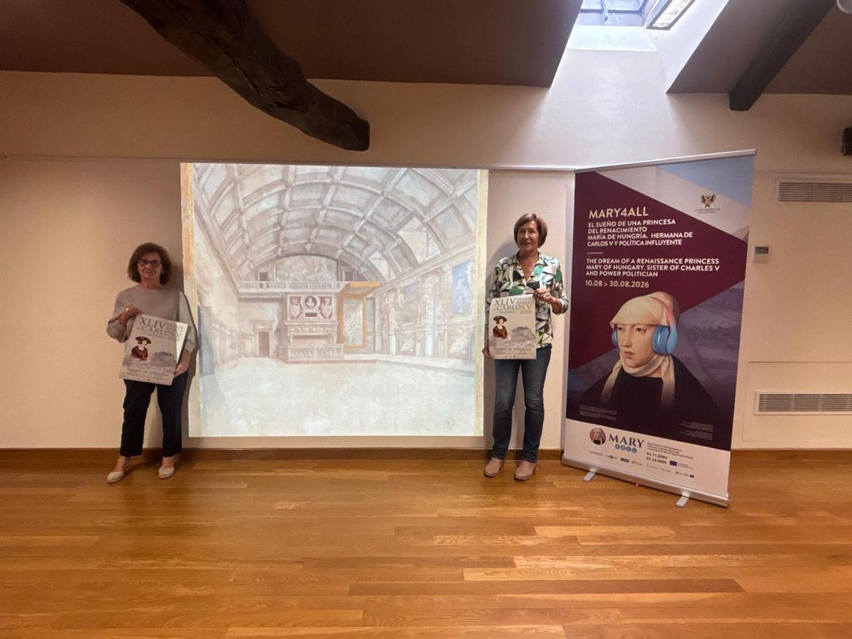 Por la izquierda, Cristina Carneado y Reyes Ugalde, durante la presentación de la muestra y del programa.