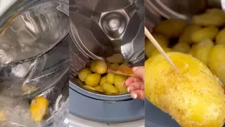 La última tendencia gastronómica que ha revolucionado las redes: así se cocinan las patatas en la lavadora