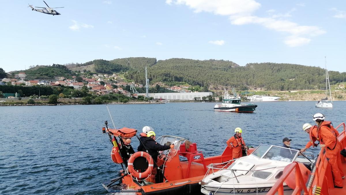 El operativo de rescate en Moaña.