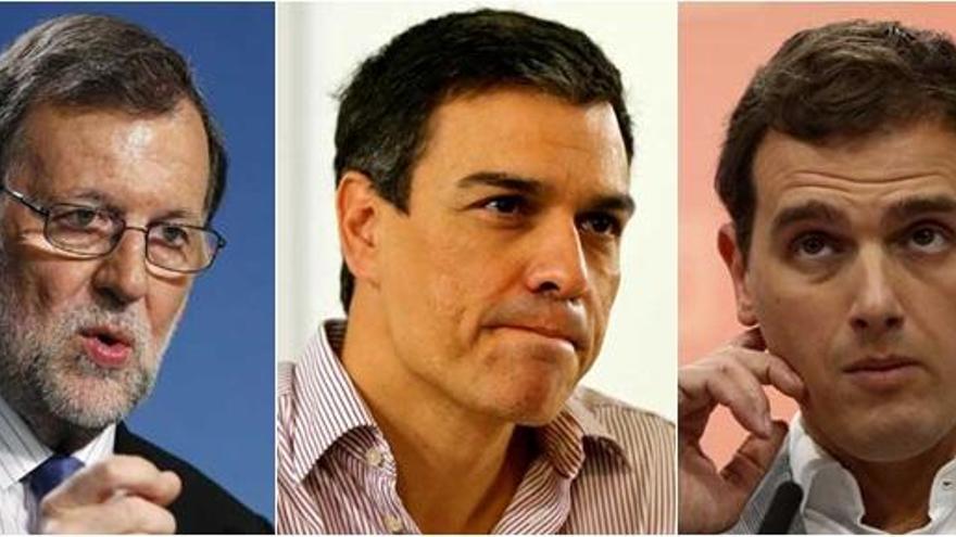 Rajoy, Sánchez y Rivera.