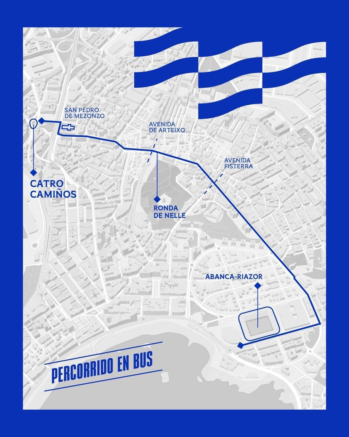 Recorrido en autobús anunciado por el Deportivo