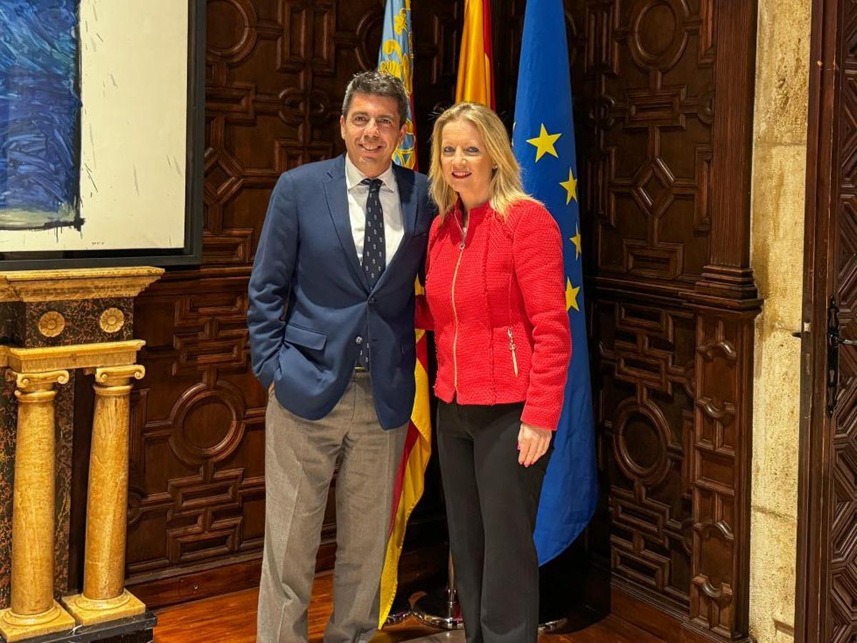 Carlos Mazón y Paqui Bartual, este miércoles en el Palau de la Generalitat