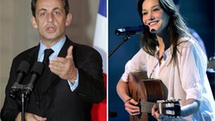 Una foto de Sarkozy con la ex modelo Carla Bruni desata los rumores