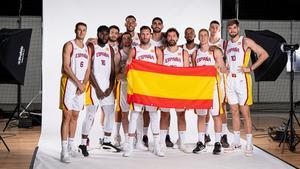 Los jugadores de la selección española de baloncesto.