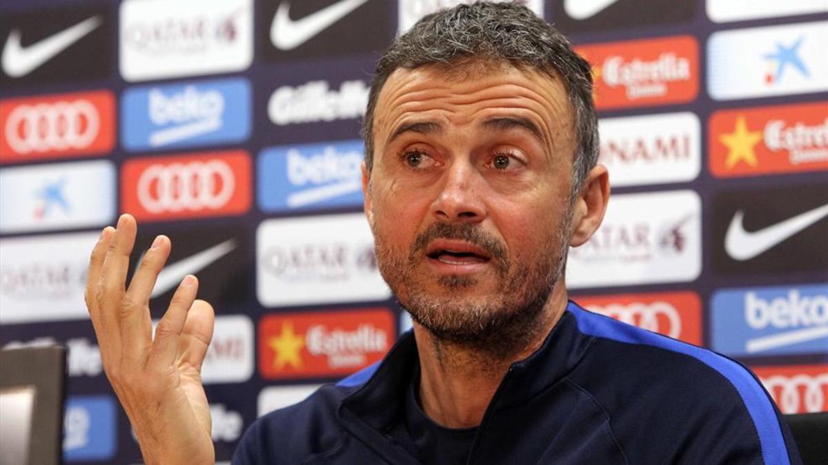 Luis Enrique, en la rueda de prensa previa al partido ante la Real