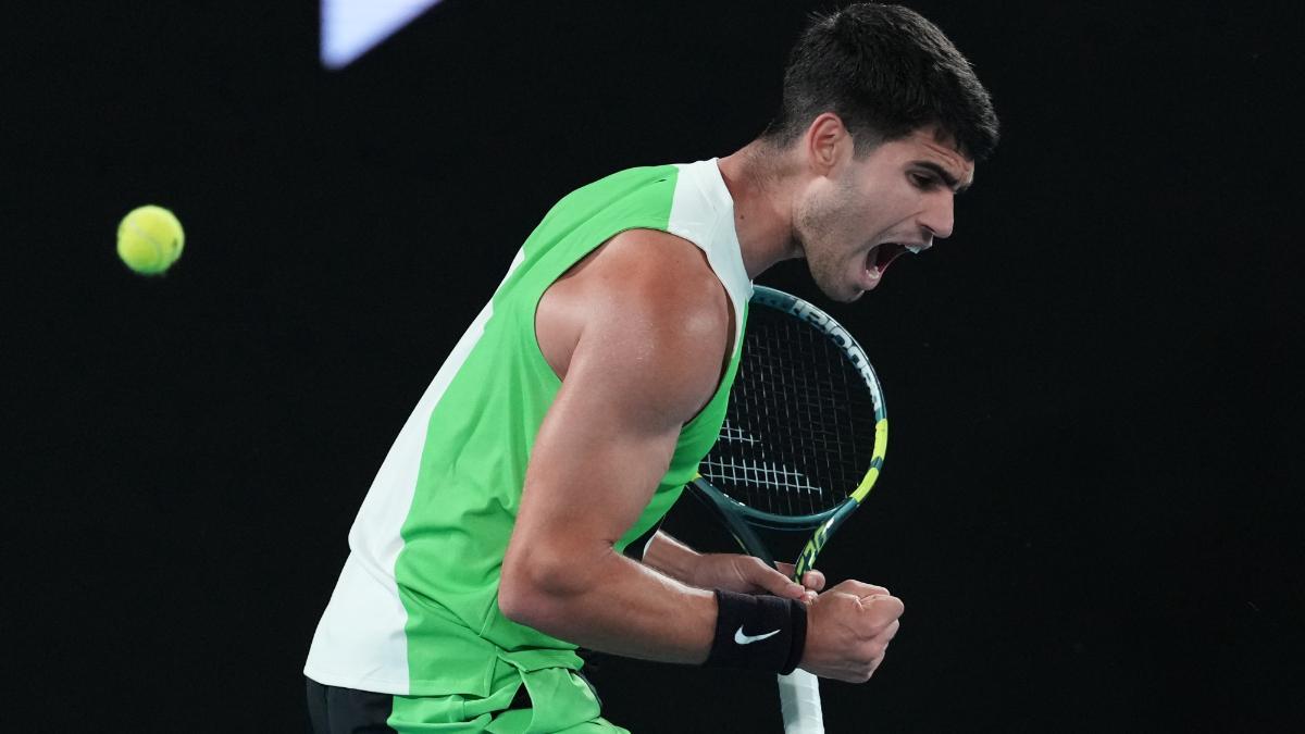 Alcaraz celebra el triunfo ante Walton