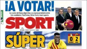 La portada de SPORT