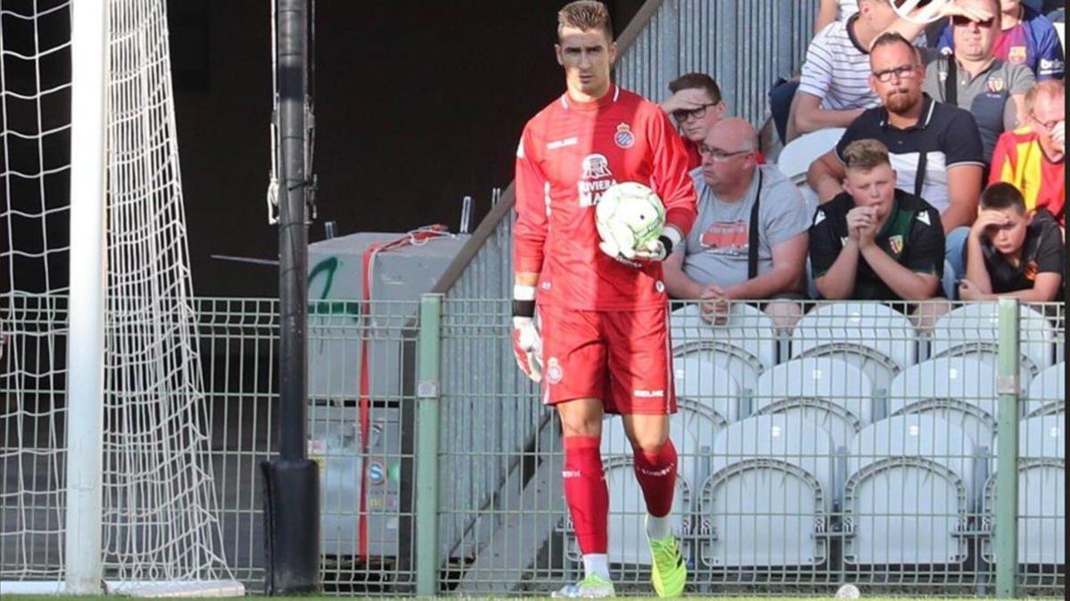 Prieto durante un encuentro con el Espanyol